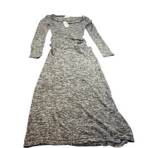 NWT MSSP black heathered long sleeve maxi sweater dress.  Size M  bodycon winter